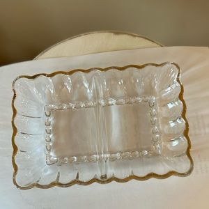 Vintage Gold Rimmed Sectioned Relish Dish
